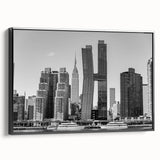 Black and white framed canvas of the Chrysler Building, ideal for bedroom wall art in a vintage style.