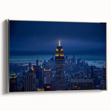 Framed canvas of a vintage-style New York City landscape.