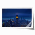 Extra large rolled print of New York City skyline in muted gray tones, ideal for art wall dining room decor.
