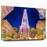 Acrylic print of New York City skyline in muted gray tones, suitable for bedroom or dining room decor.