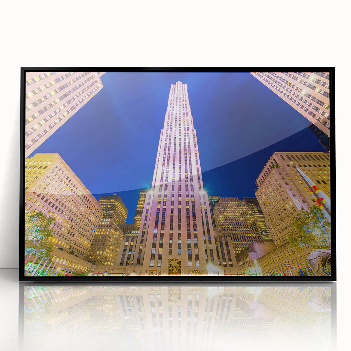 Large abstract wall art depicting NYC skyline in muted gray tones on framed acrylic, ideal for modern living room decor.