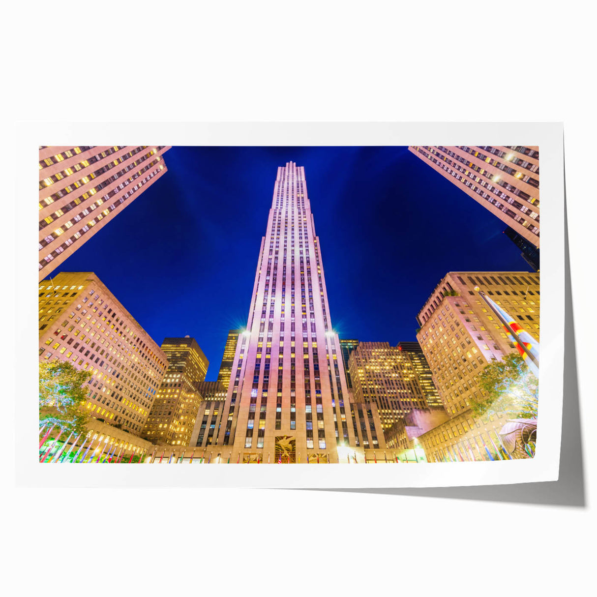 New York City skyline in muted gray tones on a rolled canvas, ideal for art wall dining room.