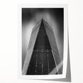 Extra large rolled print of NYC Trade Center in muted gray tones, suitable as art wall for dining room.
