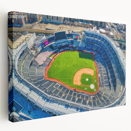 Large canvas print featuring a vibrant depiction of the NYC skyline, ideal for kitchen wall art.