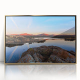 Large art print of Oklahoma scenery in muted earth tones on framed acrylic, ideal for modern art wall decor.