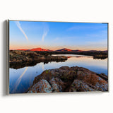 Framed canvas of a vintage-style Oklahoma landscape in colorful art palette, ideal for living room decor.