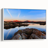 Vintage poster art of Oklahoma scenery on extra large framed canvas, featuring colorful art on a black background.