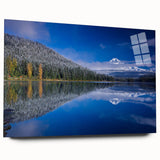 Acrylic print of Mount Hood in Oregon with a vivid sunset palette, suitable for bedroom or dining room art.