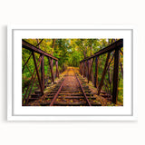 Abstract art print of Pennsylvania scenery in muted earth tones on a framed white canvas, suitable for dining room decor.