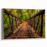 Framed canvas of a vintage-style Pennsylvania landscape painting with colorful art on a black background.