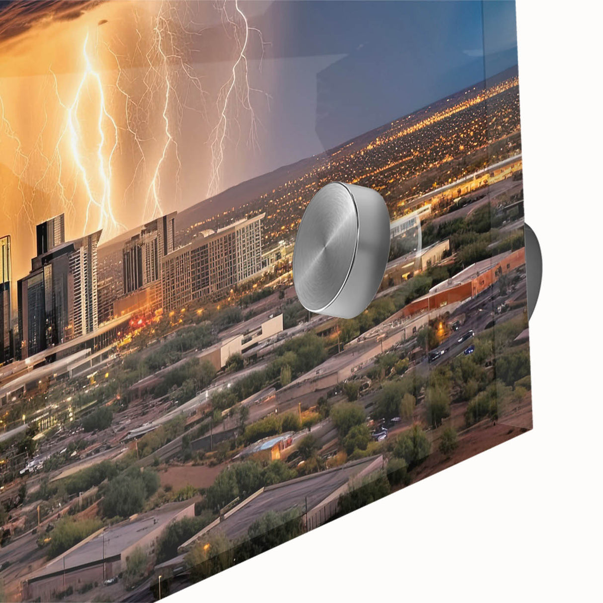 Large abstract depiction of the Phoenix Valley in muted earth tones on acrylic glass, ideal for dining room art.