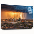 Large abstract depiction of Phoenix Valley in muted earth tones on acrylic glass, suitable for bedroom or dining room decor.