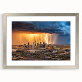 Textured art print of Phoenix Valley in abstract style, muted earth tones, framed in silver, ideal for bedroom decor.