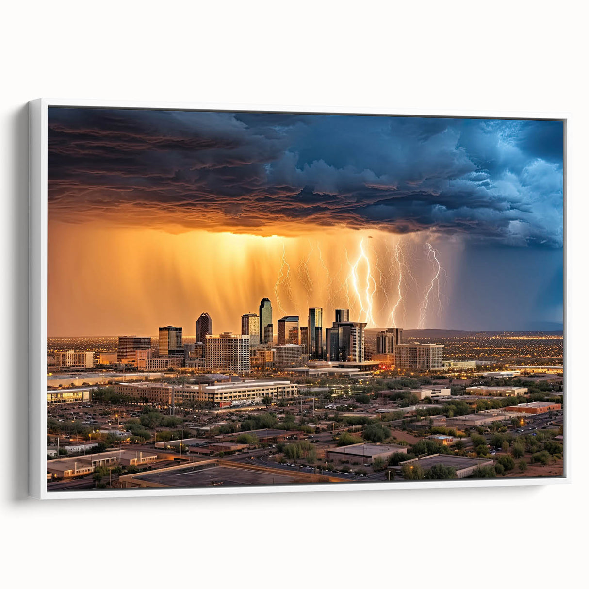 Vintage poster art of Phoenix Valley on a framed canvas, featuring colorful art in extra large size.