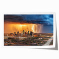 Extra large rolled print of Phoenix Valley scenery with muted earth tones, ideal for dining room wall art.
