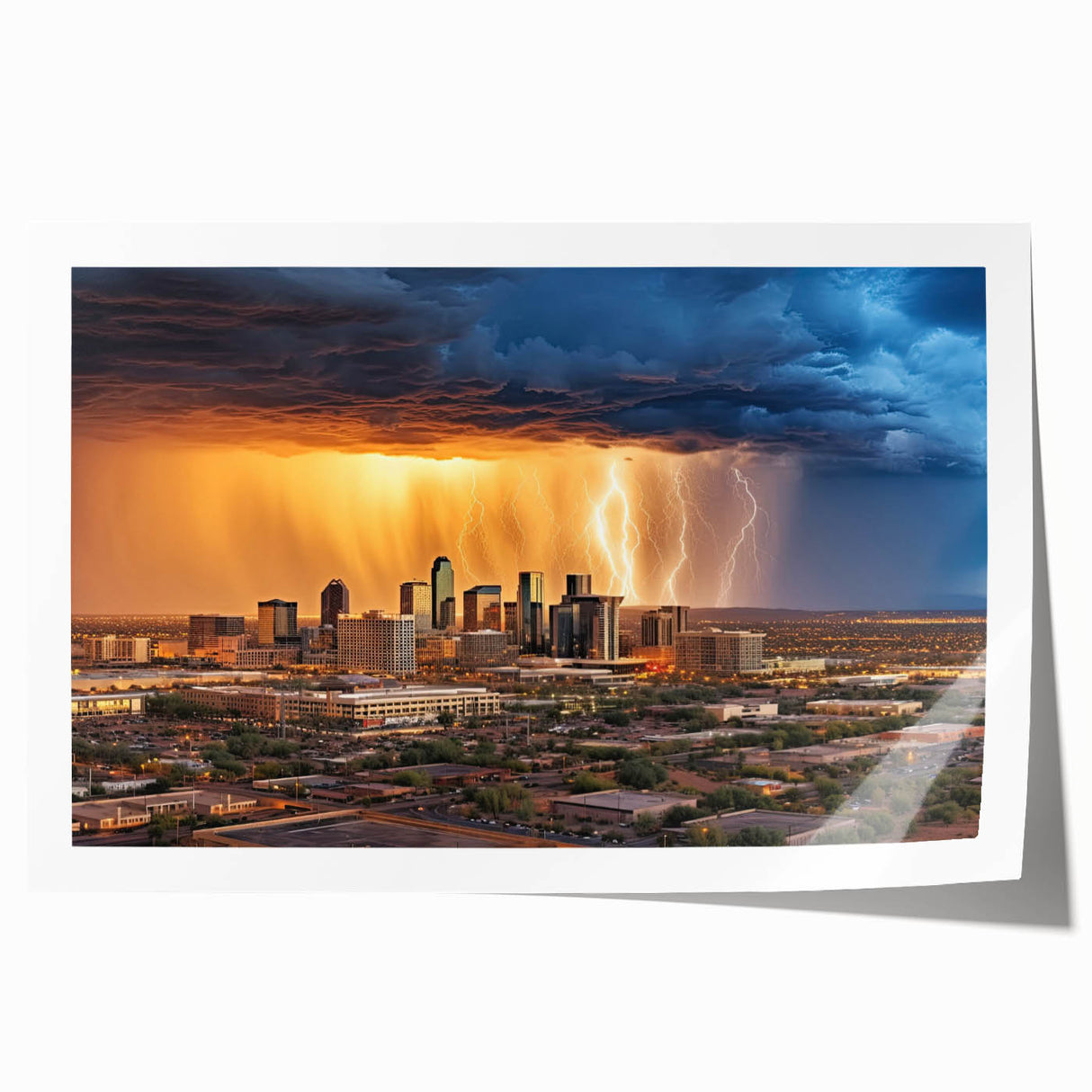 Extra large rolled print of Phoenix Valley scenery with muted earth tones, ideal for dining room wall art.