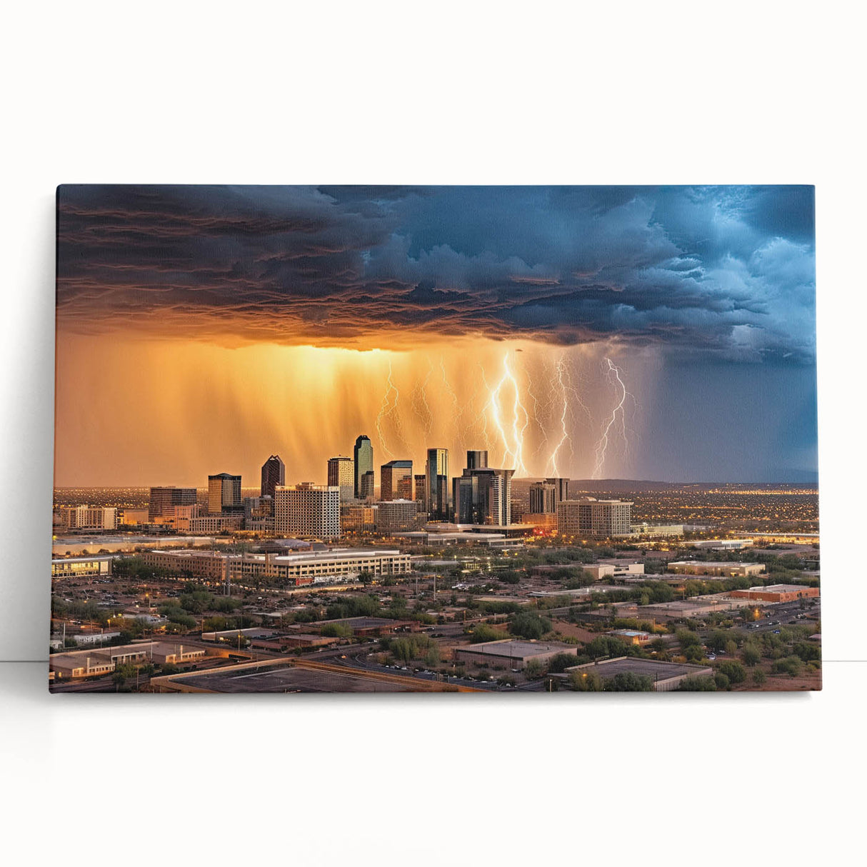 Black and white large art print of Phoenix Valley on stretched canvas, ideal for kitchen wall art or bedroom decor.