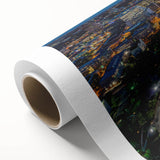 Art deco poster of Austin, Texas skyline in pastel shades on rolled canvas, ideal for nursery wall art.