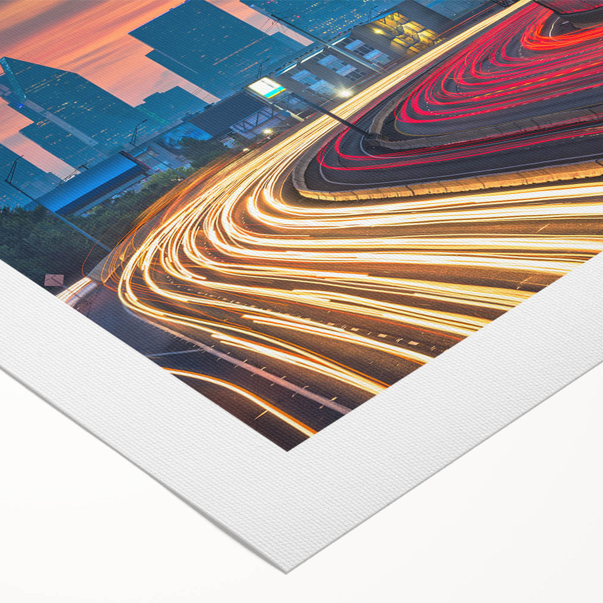 Art deco poster of Dallas skyline in muted metallic tones on rolled canvas, suitable for dining room wall art.