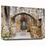 Large abstract wall art of the San Antonio skyline in muted blue tones on acrylic glass.