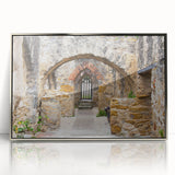Mid-century modernist art depicting the San Antonio skyline in acrylic, framed in silver, suitable for nursery wall art.