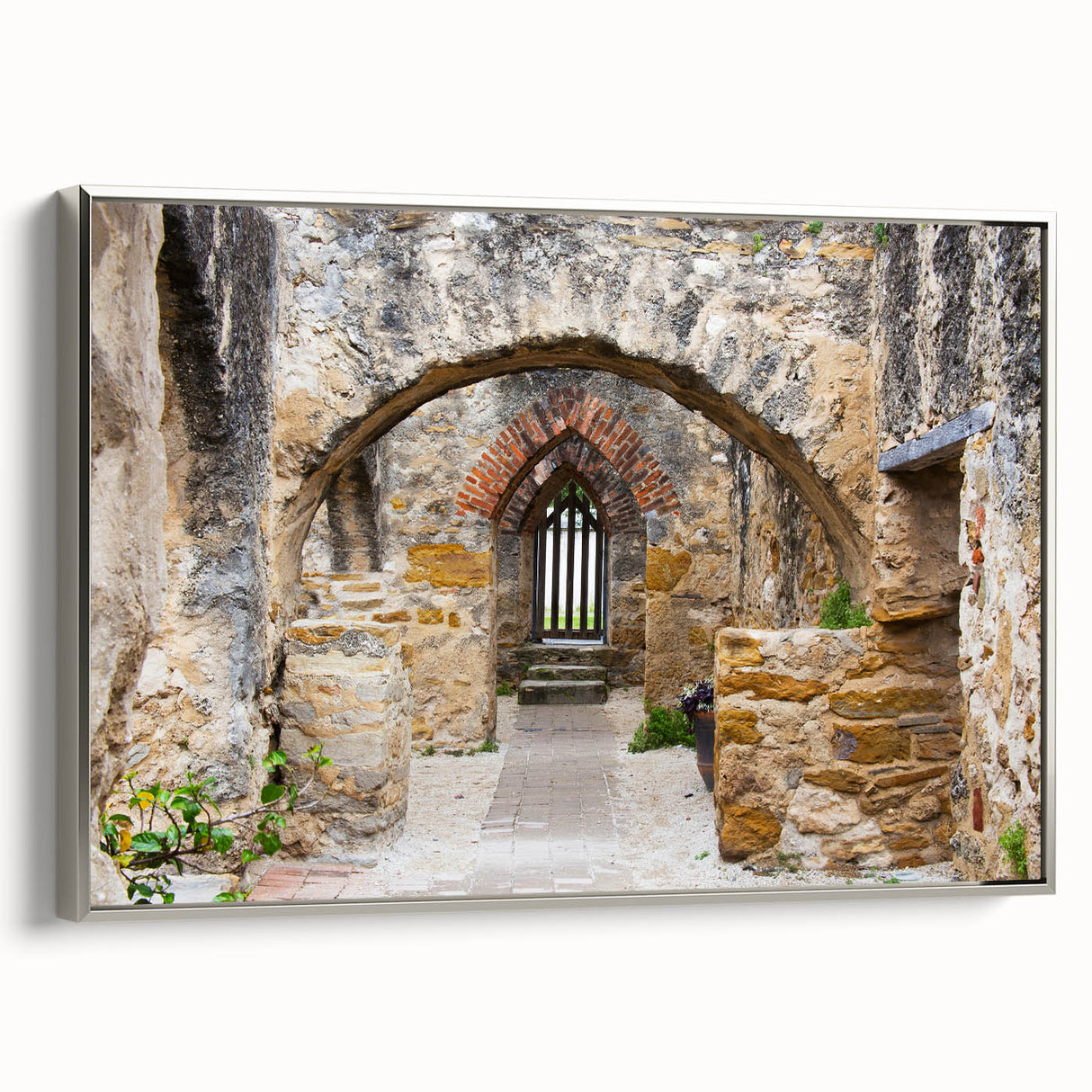 Landscape art painting of San Antonio skyline in vibrant colors on a framed canvas, ideal for office decor.