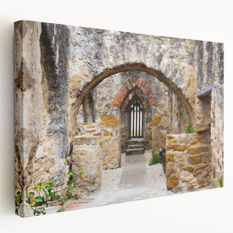 San Antonio cityscape on large stretched canvas with muted earth tones, ideal for kitchen wall art.
