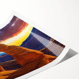 Extra large wall art featuring line art flowers in muted earth tones on a rolled print.