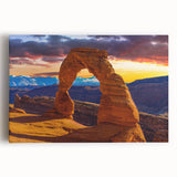 Black and white photograph of Arches National Park on a large stretched canvas, ideal for kitchen art.