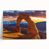 Monochrome image of Arches National Park on large stretched canvas, ideal for kitchen wall art.