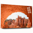 Acrylic print of Bryce Canyon with rich orange and red hues, suitable for bedroom or dining room decor.
