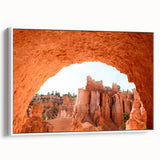 Vintage poster art of Bryce Canyon on extra large framed canvas, featuring colorful artwork against a black background.