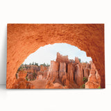 Black and white stretched canvas of Bryce Canyon, ideal for kitchen wall art or bedroom ambiance.