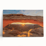 Black and white photograph of Canyonlands National Park on stretched canvas, ideal for kitchen wall art or bedroom ambiance.