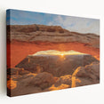 Large art depicting the Canyonlands in Utah with earthy red and orange tones on stretched canvas, ideal for kitchen wall art.