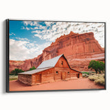 Black and white framed canvas of Capitol Reef, Utah, featuring a detailed landscape, ideal for bedroom wall decor.