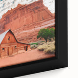 Extra large black wall art featuring a textured depiction of Capitol Reef, Utah, on a framed canvas.