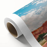 Art Deco poster of Capitol Reef in Utah, featuring warm earth tones on a rolled canvas, ideal for nursery wall art.