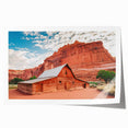 Extra large rolled print of Capitol Reef in Utah with vibrant red and orange tones, ideal for dining room wall art.