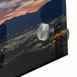 Large abstract wall art of Salt Lake City in mid-century modernist style on acrylic, ideal for dining room decor.