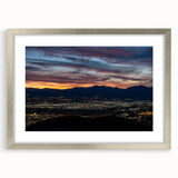Textured abstract art print of Salt Lake City skyline in muted earth tones on a framed canvas, ideal for bedroom art.