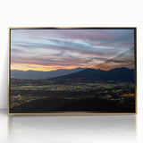 Framed acrylic print of Salt Lake City with muted earth tones, ideal for modern art wall decor.