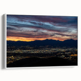 Vintage poster art of Salt Lake City with colorful palette on extra large framed canvas, suitable for living room decor.