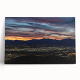 Black and white stretched canvas of Salt Lake City skyline, ideal for kitchen wall art or bedroom ambiance.