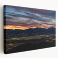 Salt Lake City landscape on stretched canvas, featuring muted earth tones, ideal for kitchen wall art.