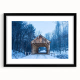 Abstract art print of Vermont scenery in vibrant colors on a large framed canvas, ideal for living room decor.