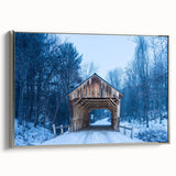 Framed canvas landscape art painting depicting Vermont scenery in colorful hues, ideal for living room decor.