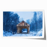 Rolled print of Vermont scenery with vibrant green and blue hues, ideal for art wall dining room.