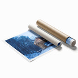 Extra large rolled print of Vermont scenery with lush green landscapes and floral elements.