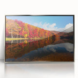 Mid-century modernist art depicting Virginia scenery in silver acrylic frame, ideal for nursery wall decor.